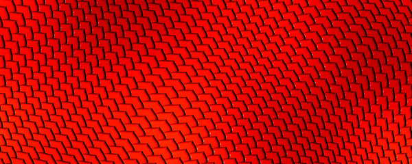 Bright red geometric pattern. 3D illustration