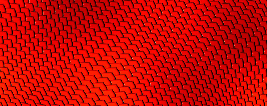 Bright Red Geometric Pattern. 3D Illustration