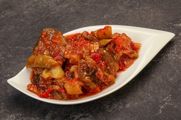 Caucasian vegan cuisine - ajapsandali with vegetables