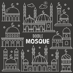 Chalkboard Vector Doodle Illustration: Mosque