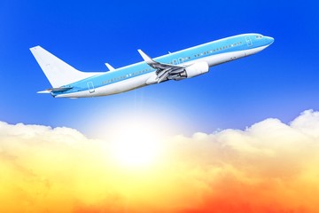 Fototapeta na wymiar Aircraft against sky background