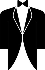 Groom coat icon Black groom coat vector icon for marriage
