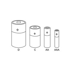 Batteries icons set outline vector