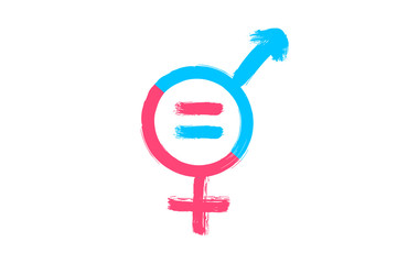 EPS 10 vector. Gender equality sign made with brush.