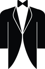 Groom coat icon Black groom coat vector icon for marriage