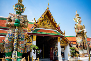 Fototapeta premium The Demon Guardians in the grand palace in Bangkok