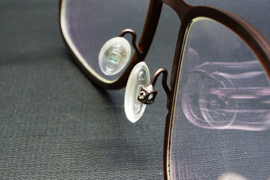 Eyeglasses nose pads with black background