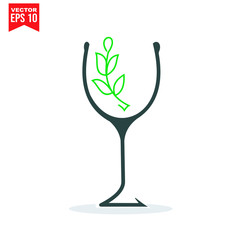 glass drinnking coctail Icon template black color editable. Umbrella Icon symbol Flat vector illustration for graphic and web design.