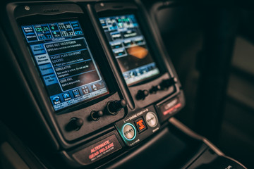 Fototapeta na wymiar cockpit of airplane computer interior 