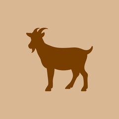Goat vector silhouette. Farm animal silhouette