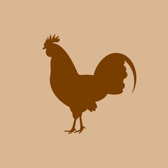 Rooster vector silhouette. Farm animal silhouette