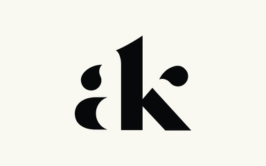 ak or ka and a, k Lowercase Letter Initial Logo Design, Vector Template - obrazy, fototapety, plakaty