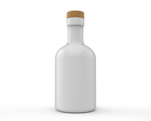3d rendering, White Oil bottle with wood lid