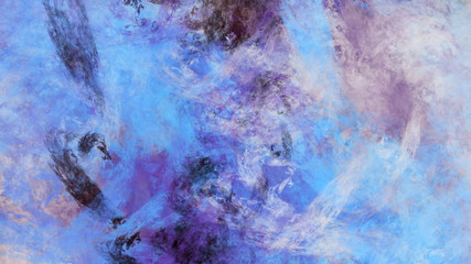 Abstract blue and beige fantastic clouds. Colorful fractal background. Digital art. 3d rendering.