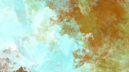 Abstract blue and orange fantastic clouds. Colorful fractal background. Digital art. 3d rendering.