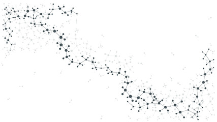 Abstract structure molecule and dna, atom, neurons. Scientific concept for your design. Connected lines with dots. Medical, technology, chemistry, science background. Vector illustration.