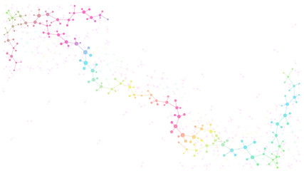 Abstract structure molecule and dna, atom, neurons. Scientific concept for your design. Connected lines with dots. Medical, technology, chemistry, science background. Vector illustration.