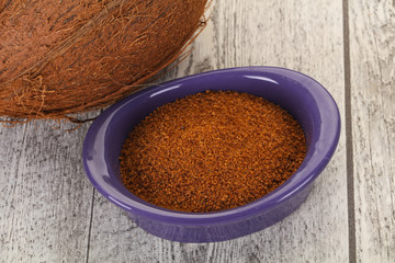 Coconut brown sugar in the bowl