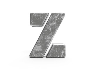 Obraz premium 3d rendered scratch metallic isolated letter z