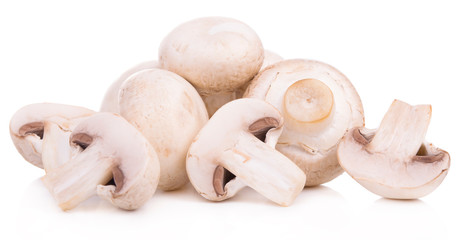 Fototapeta na wymiar Mushroom champignon healthy fresh vegetable from nature isolated on a white background.