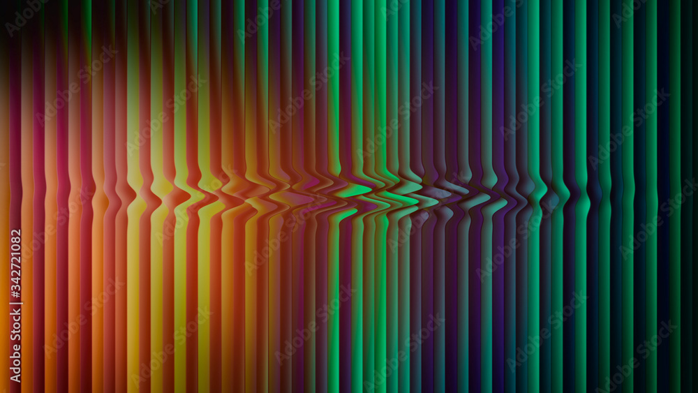 Poster abstract stripes pattern gradient color, blurred background, 3d render