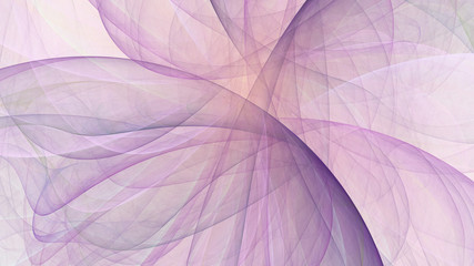 Abstract chaotic violet glass shapes. Colorful fractal background. Digital art. 3d rendering.