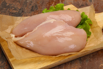 Raw chicken breast ready for cooking