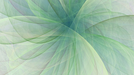 Abstract chaotic green glass shapes. Colorful fractal background. Digital art. 3d rendering.