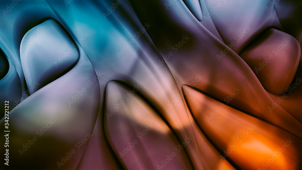 Poster abstract pattern of shapeless colorful spots, blurred image, 3d rendering