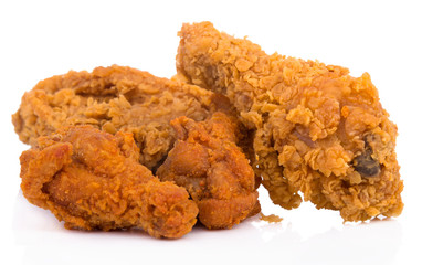 Fried chicken isolated on white background
