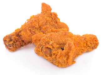 Fried chicken isolated on white background