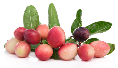 Karonda fruit healthy fresh fruit from nature isolated on a white background.