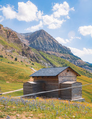 old wooden house in mountains