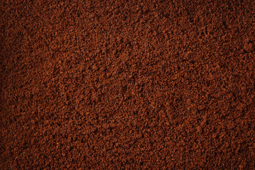 Coffee grind texture background , close up