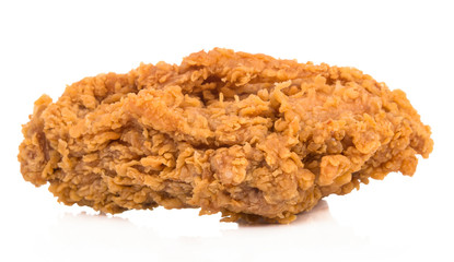 Fried chicken placed on a white background