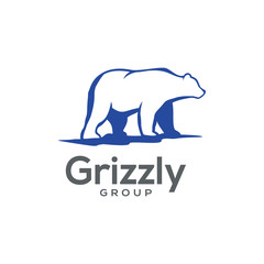 vector grizzly illustration for company logo design template