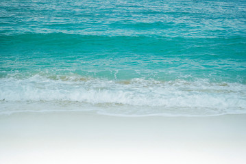 Small wave, Soft wave on the sand beach for opening video, text space. white sand beach, Ocean Wave On Sandy Beach
