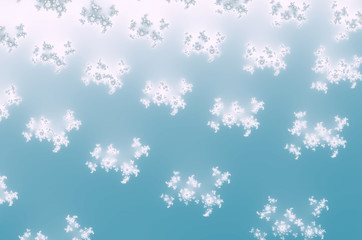 A snow flurry or fluffy white clouds. Digital sky design