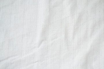 Fototapeta na wymiar White linen fabric texture Creased or background.