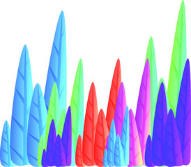 colorful Pine Tree Collection Flat vector Illustration Gradient Color