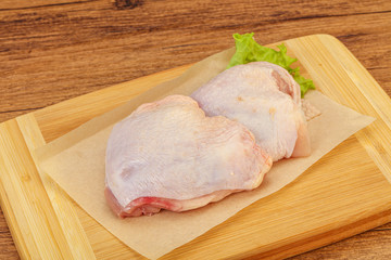 Raw chicken hip for cooking