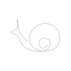 Snail silhouette one line drawing, vector illustration