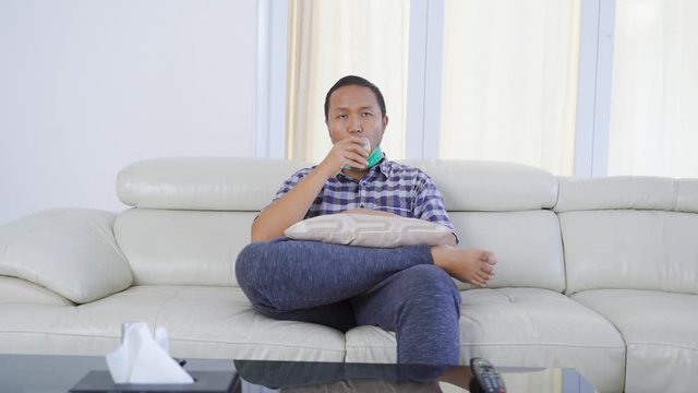 Woman giving drink herbal for prevent corona virus