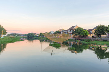 view of Hoi An ancient town, UNESCO world heritage, at Quang Nam province. Vietnam. Hoi An is one of the most popular destinations in Vietnam
