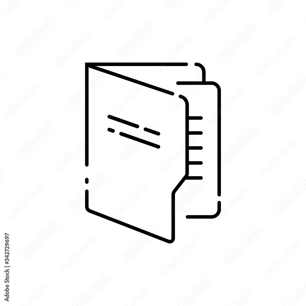 Aufkleber folder document icon line in black simple design on an isolated white background. eps 10 vector