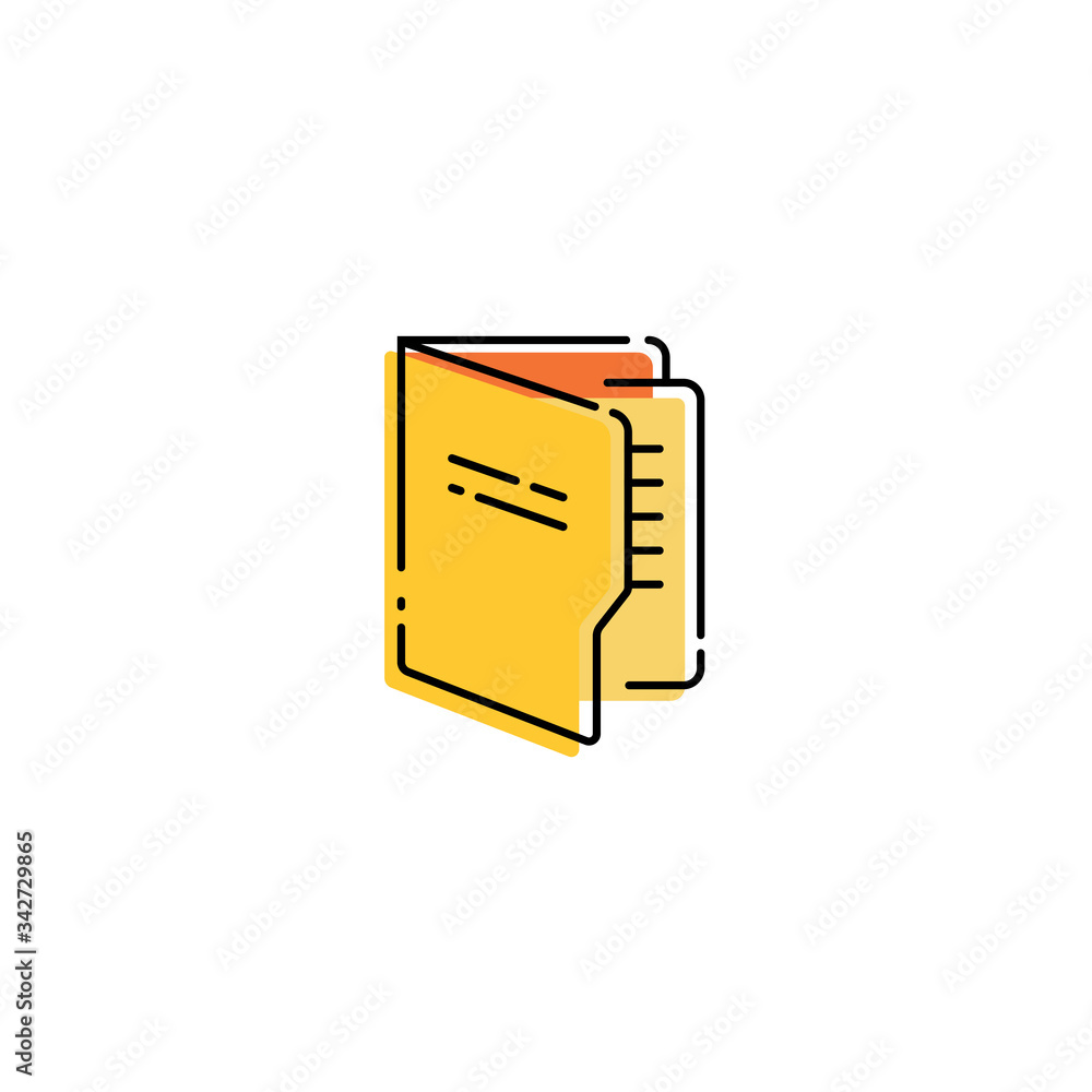 Aufkleber folder document icon flat in simple design on an isolated white background. eps 10 vector