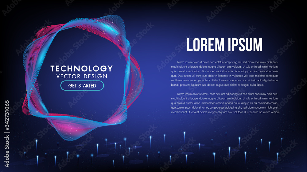 Poster abstract technology background concept communication connecting dots and lines futuristic shape with