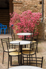 outdoor cafe tables