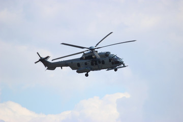 
Military helicopter during the flight