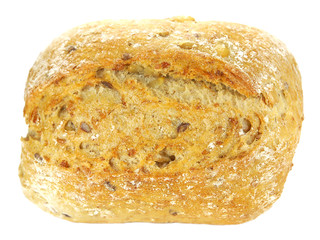 Bread with seeds isolated on white background